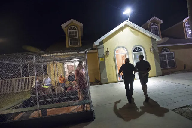 People are taken into custody at the Bay County Sheriff's Office mobile booking unit during spring break festivities in Panama City Beach, Florida March 12, 2015. Vans then transport the people to the main jail. (Photo by Michael Spooneybarger/Reuters)
