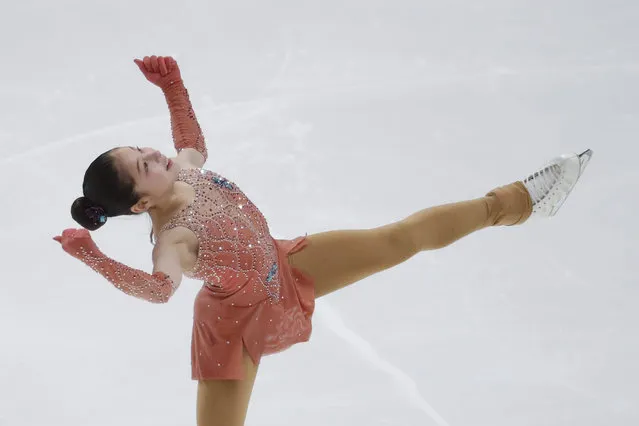 Alysa Liu performs during the women's short program at the U.S. Figure Skating Championships, Thursday, January 24, 2019, in Detroit. (Photo by Paul Sancya/AP Photo)