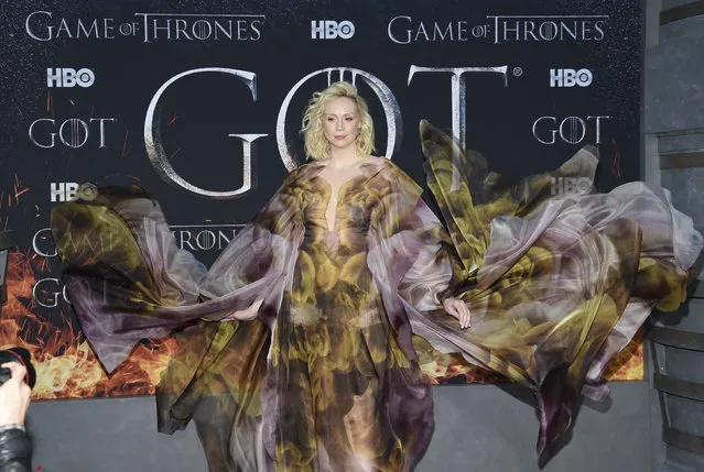 Actress Gwendoline Christie attends HBO's “Game of Thrones” final season premiere at Radio City Music Hall on Wednesday, April 3, 2019, in New York. (Photo by Evan Agostini/Invision/AP Photo)