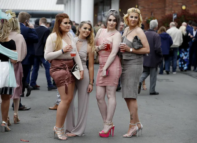 Racegoers during the Grand National Festival at Aintree Racecourse on April 6, 2017 in Liverpool, England. (Photo by Phil Noble/Reuters/Livepic)