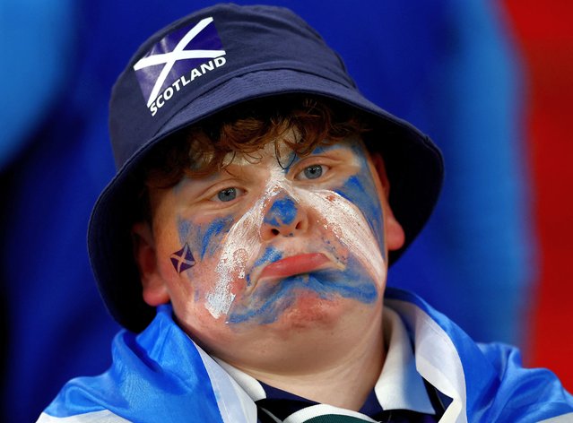 Scotland fan looks dejected after their Euro match against Germany, in Stuttgart, Germany on June 23, 2024. (Photo by Lee Smith/Reuters)