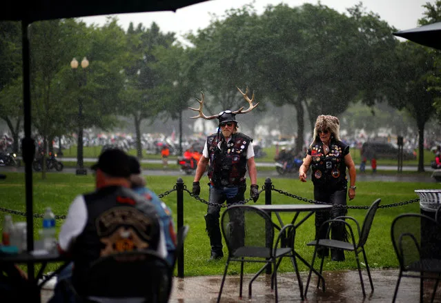 Motorcyclists participate in Rolling Thunder, the annual ride around Washington Mall to raise awareness for prisoners of war and soldiers still missing in action in Washington, U.S. May 28, 2017. (Photo by Eric Thayer/Reuters)
