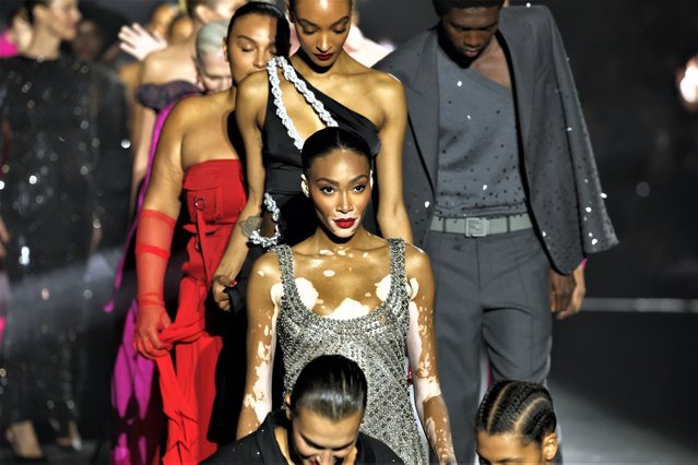 Models walk the runway at the LuisaViaRoma & British Vogue “Runway Icons” show at Piazzale Michelangelo on June 14, 2023 in Florence, Italy. (Photo by Vittorio Zunino Celotto/Getty Images)