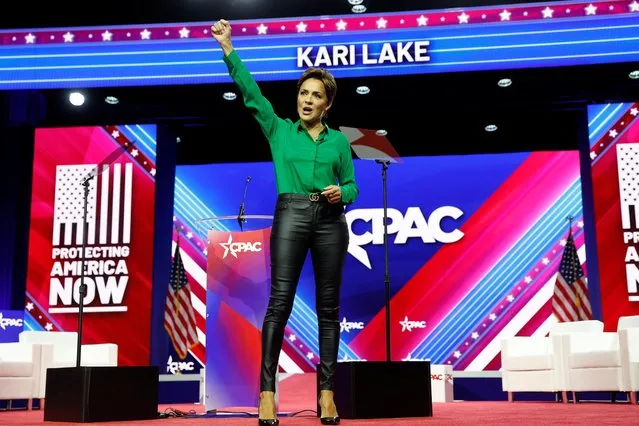 Kari Lake, former candidate for Governor of Arizona, speaks at the Conservative Political Action Conference (CPAC) at Gaylord National Convention Center in National Harbor, Maryland, U.S., March 4, 2023. (Photo by Nathan Howard/Reuters)