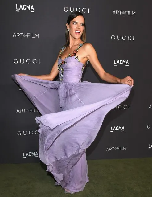 Model Alessandra Ambrosio, wearing Gucci, attends the 2016 LACMA Art + Film Gala Honoring Robert Irwin and Kathryn Bigelow Presented By Gucci at LACMA on October 29, 2016 in Los Angeles, California. (Photo by Venturelli/Getty Images for LACMA)