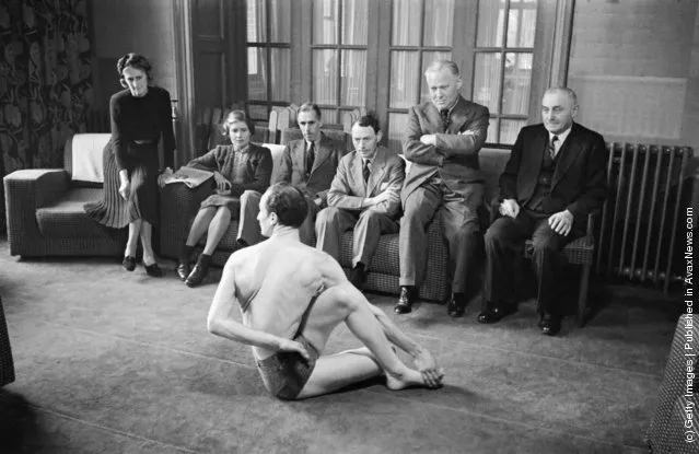James Hay-Kellie demonstrating yoga positions