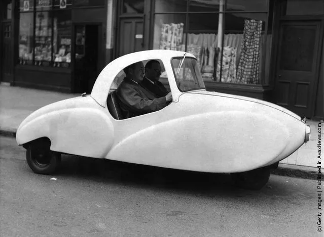 1954: A new 'People's Car', with an entirely plastic body, designed to seat three adults and two children and marketed as the cheapest car on the road