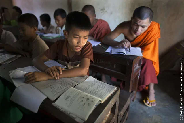 Students at a small government school in Waw township, Myanmar
