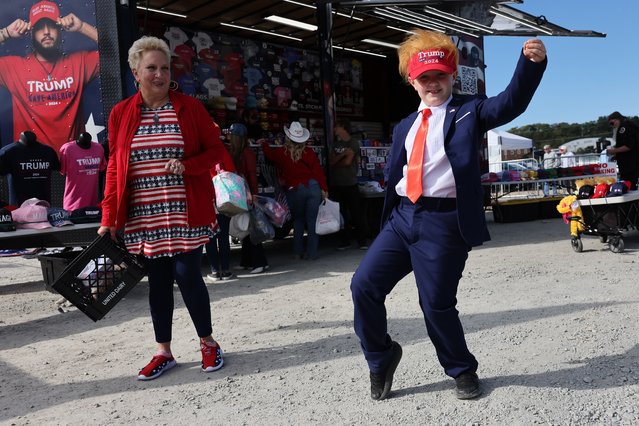 Supporters of Republican presidential nominee, former U.S. President Donald Trump wait for the start of a campaign rally at Riverfront Sports on October 09, 2024 in Scranton, Pennsylvania. Trump is holding campaign events in the battleground state of Pennsylvania, a key swing state that holds 19 electoral votes the fifth highest in the nation and number one among the battleground states. (Photo by Michael M. Santiago/Getty Images)