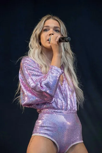 Louisa Johnson performs on stage at Brighton Pride Festival in Preston Park on August 5, 2017 in Brighton, England. (Photo by Goff Photos)