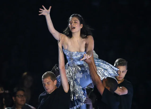Singer Lorde performs at the MTV Video Music Awards at The Forum on Sunday, August 27, 2017, in Inglewood, Calif. (Photo by Mario Anzuoni/Reuters)