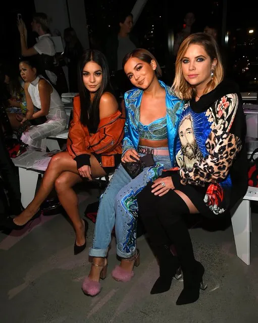 Actresses Vanessa Hudgens, Isabela Moner and Ashley Benson attend the Jeremy Scott Fashion Show during New York Fashion Week at Spring Studios on September 8, 2017 in New York City. (Photo by Ben Gabbe/Getty Images)
