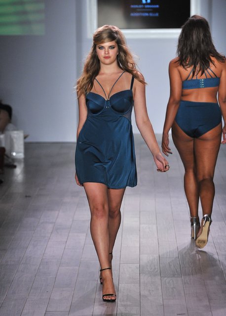 A model walks down the runway during the Addition Elle/Ashley Graham Lingerie Collection fashion show during the Spring 2016 Style 360 on September 15, 2016 in New York City. (Photo by Fernando Leon/Getty Images)