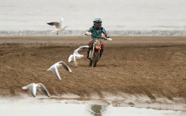 James Dodd during the Youth 65 Race  at the 2016 HydroGarden Weston Beach Race in Weston- super- Mare, south west England, on October 8, 2016. (Photo by Andrew Matthews/PA Wire)