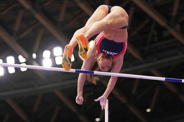 Norway's Lene Onsrud Retzius competes in the women's pole vault qualification at the World Athletics Championships in Tokyo, Monday, September 15, 2025. (Photo by Ashley Landis/AP Photo)