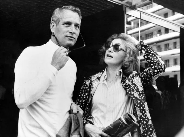 Paul Newman and his actress-wife Joanne Woodward are seen in Cannes, France, May 23, 1973, where they present their joint motion picture “The Effect of Gamma Rays on Man-in-the-Moon Marigolds” during the International Cannes Film Festival. Newman directed the film after the Pulitzer Prize-winning play by Paul Zindel, with Woodward starring in the leading role. (Photo by AP Photo)