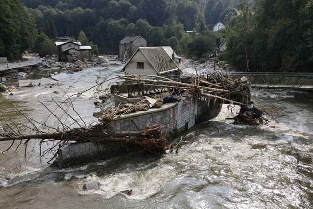 A view of a damaged house after recent floods near Pisecna, Czech Republic, Thursday, September 19, 2024. (Phoot by Petr David Josek/AP Photo)