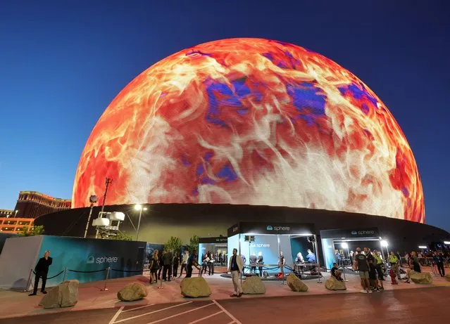 Sphere lights up during the venue's grand opening on September 29, 2023 in Las Vegas, Nevada. (Photo by Ethan Miller/Getty Images)
