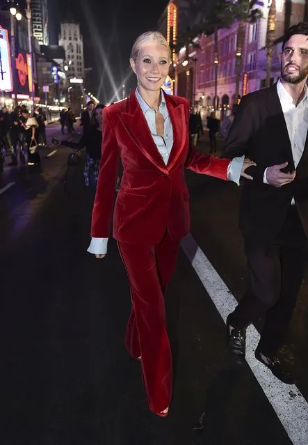American actress Gwyneth Paltrow attends the Gucci “Love Parade” fashion show Tuesday, November 2, 2021, in Los Angeles. (Photo by Jordan Strauss/Invision/AP Photo)