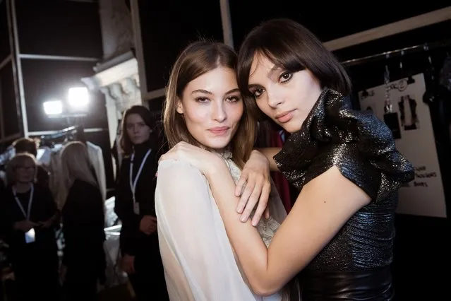 Model Grace Elizabeth (L) poses backstage before the Redemption show as part of the Paris Fashion Week Womenswear Fall/Winter 2017/2018 on March 3, 2017 in Paris, France. (Photo by Francois Durand/Getty Images)