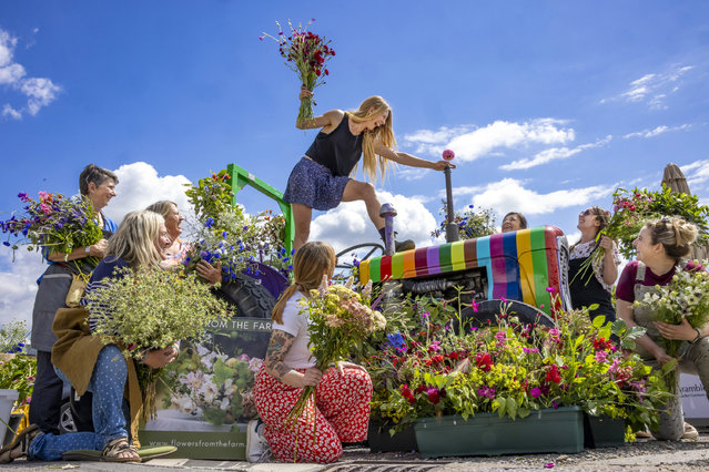 Flowers from the Farm, a network of almost 1,000 British flower farms, made a colourful contribution to the Great Yorkshire Show in Harrogate on July 8, 2024. (Photo by James Glossop/The Times)