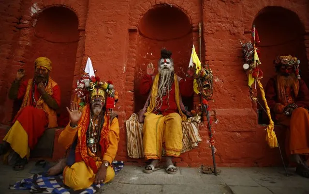 Sadhus who are considered holy sit around the Pashupathinath Temple premise in Kathmandu, Nepal on Wednesday, February 19, 2020. With only a few days left for the Maha Shivaratri festival Sadhus from all over India and Nepal have gradually started to arrive at the temple premise for the celebration. (Photo by Skanda Gautam/Zuma Wire/Picturedesk)