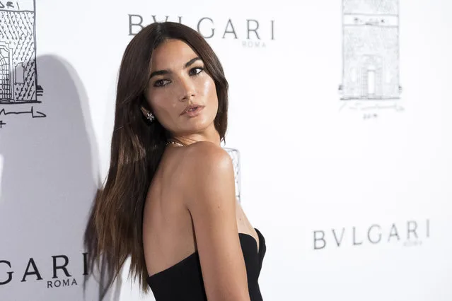 Lily Aldridge attends the re-opening of the Bulgari Fifth Avenue flagship store on Friday, October 20, 2017, in New York. (Photo by Charles Sykes/Invision/AP Photo)