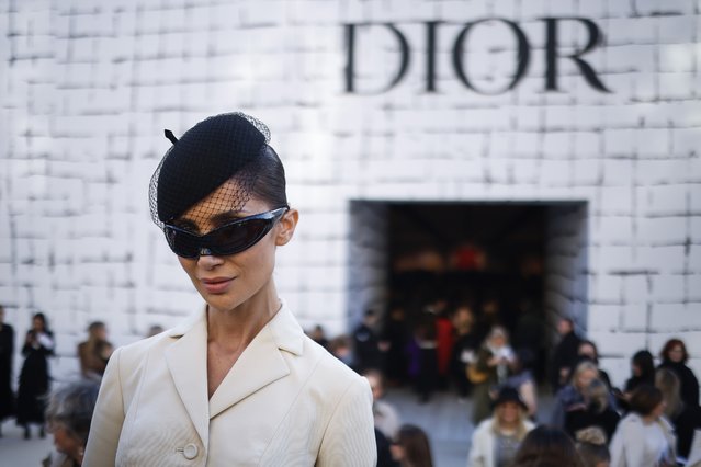 A guest leaves after the presentation of the Spring/Summer 2024 Haute Couture collection by Dior during the Paris Fashion Week, in Paris, France on January 22, 2024. The presentation of the Haute Couture collections runs from 22 to 25 January. (Photo by Yoan Valat/EPA/EFE/Rex Features/Shutterstock)