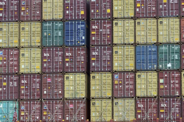 In this July, 5, 2018 photo, a bay of 40-foot shipping container fill the stern of a container ship at the Port of Savannah in Savannah, Ga. President Donald Trump turned up the pressure on China Sunday, May 5, 2019, threatening to hike tariffs on $200 billion worth of Chinese goods. (Photo by Stephen B. Morton/AP Photo/File)
