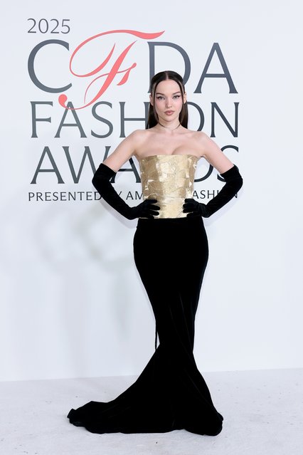 American singer Dove Cameron attends the 2025 CFDA Awards at The American Museum of Natural History on November 03, 2025 in New York City. (Photo by Dimitrios Kambouris/Getty Images)