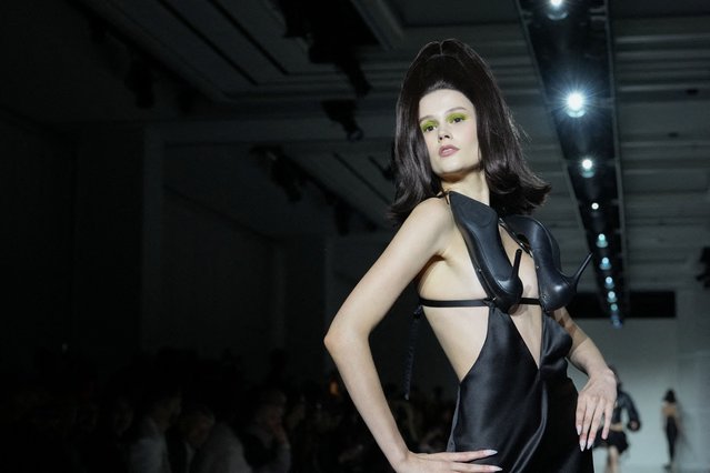 A model presents a creation from Christian Cowan during New York Fashion Week Fall-Winter 2025 in New York City, U.S., February 7, 2025. (Photo by David 'Dee' Delgado/Reuters)