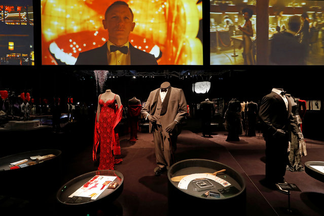 A view shows the exhibition “The Designing 007: Fifty Years of Bond Style” during a press presentation at the Grande Halle de la Villette in Paris, France, April 13, 2016. (Photo by Benoit Tessier/Reuters)
