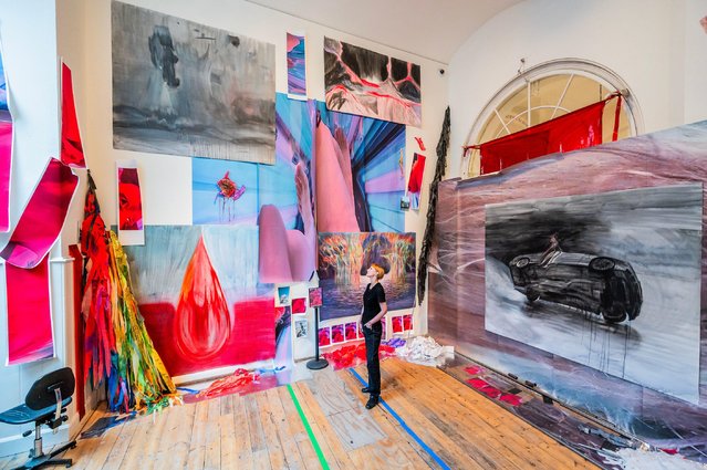 Ilze Aulmane’s installation is shown at the RA Schools Show 2024 on June 14, 2024. The graduation show opened on Friday at the Royal Academy of Arts in London. (Photo by Guy Bell/Alamy Live News)