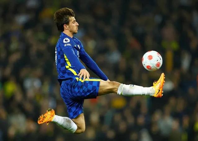 Chelsea's Mason Mount in action during Premier League Norwich City v Chelsea match, Carrow Road, Norwich, Britain, March 10, 2022. (Photo by Andrew Boyers/Action Images via Reuters)
