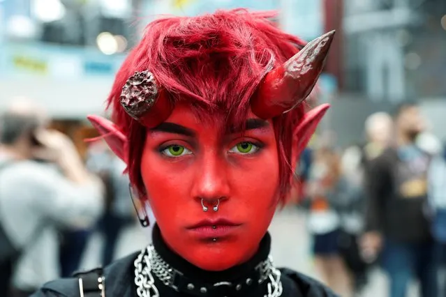 A person dressed up as Damien Lavey of Monster Prom attends the 2019 New York Comic Con in New York City, New York, U.S., October 3, 2019. (Photo by Shannon Stapleton/Reuters)