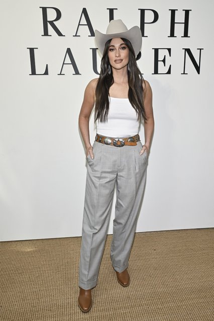 American singer-songwriter and musician Kacey Musgraves arrives at the Ralph Lauren Fall 2025 presentation on Thursday, April 17, 2025, in New York. (Photo by Evan Agostini/Invision/AP Photo)