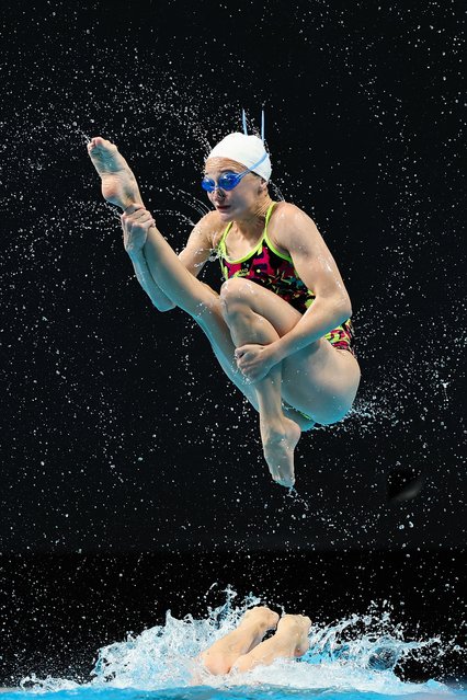 Athletes compete at the Artistic Swimming World Cup Super Final in Xi’an, China, on Sunday, June 15, 2025. (Photo by Lintao Zhang/Getty Images)