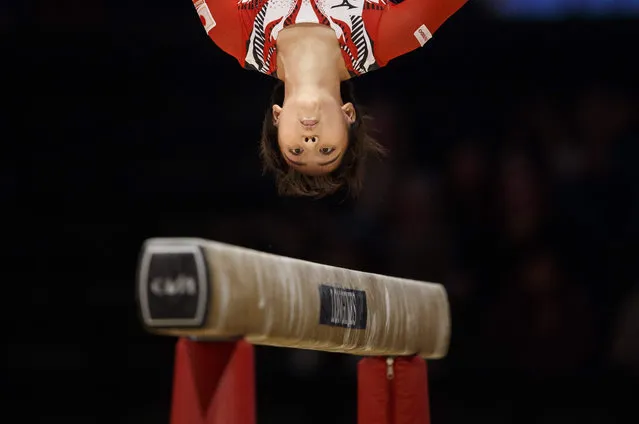 Mai Murakami of Japan on the Balance Beam during the 2015 World Artistic Gymnastics Championships at The SSE Hydro in Glasgow, Scotland 23 October 2015. (Photo by Robert Perry/EPA)