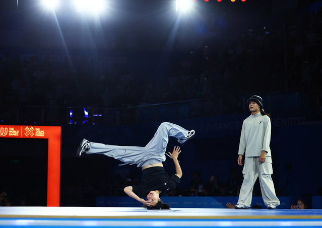 China's 671 performs during B-Girls Gold medal in breakdancing competitors at The World Games Chengdu 2025 in China on August 17, 2025. (Photo by Lisi Niesner/Reuters)