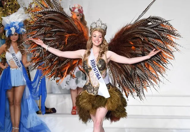 Miss Argentina Helena Zuiani displays her national costume during the Miss International beauty pageant in Tokyo on November 5, 2015. Representatives from 70 countries and regions are taking part in the beauty pageant. (Photo by Toru Yamanaka/AFP Photo)