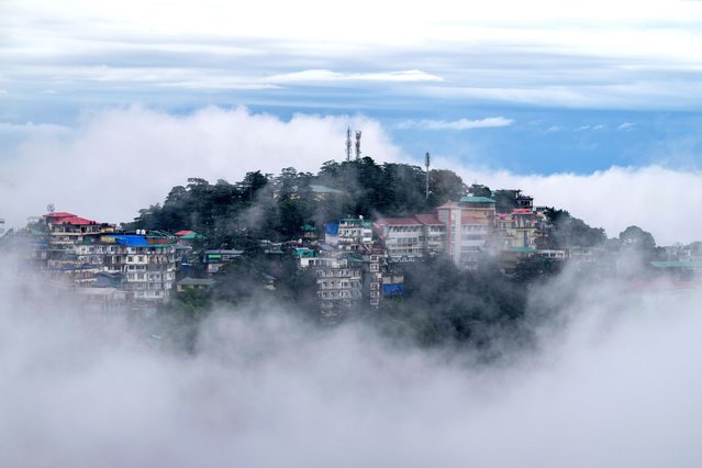 Clouds surround the Himalayan township of McLeodganj in Dharamshala, India, Thursday, September 4, 2025. (Photo by Ashwini Bhatia/AP Photo)