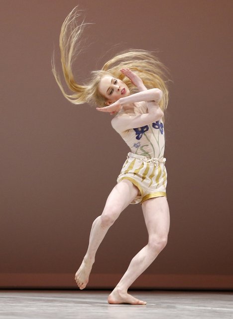 Lou Spichtig of Switzerland performs her contemporary variation during the final of the 43rd Prix de Lausanne at the Beaulieu Theatre in Lausanne February 7, 2015. (Photo by Denis Balibouse/Reuters)
