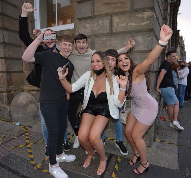 Revellers enjoy a night out in Newcastle, United Kingdom this evening after the UEFA Euro 2020 Group A opening match between Turkey and Italy on Friday, June 11, 2021. (Photo by Newcastle New Projects)