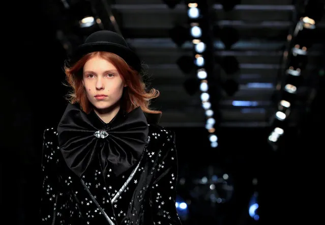 A model presents a creation by designer Maxime Simoens as part of his Haute Couture Spring-Summer 2019 collection show for fashion house Azzaro Couture in Paris, France, January 21, 2019. (Photo by Gonzalo Fuentes/Reuters)