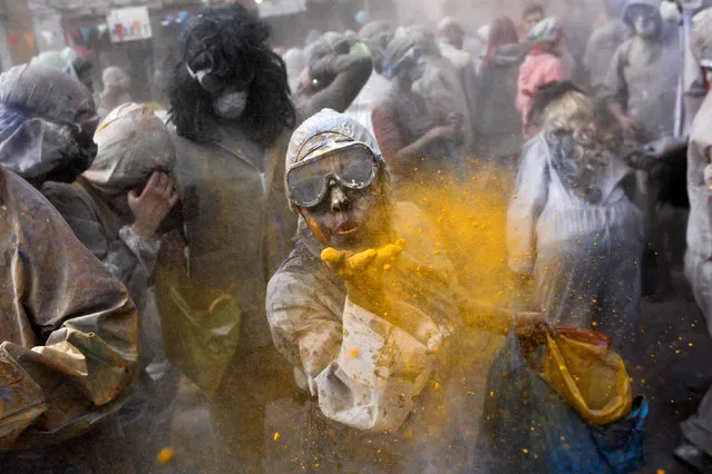 Revellers celebrate “Ash Monday” by participating in a colourful “flour war”, a traditional festivity marking the end of the carnival season and the start of the 40-day Lent period until the Orthodox Easter,in the port town of Galaxidi, Greece, February 27, 2017. (Photo by Alkis Konstantinidis/Reuters)
