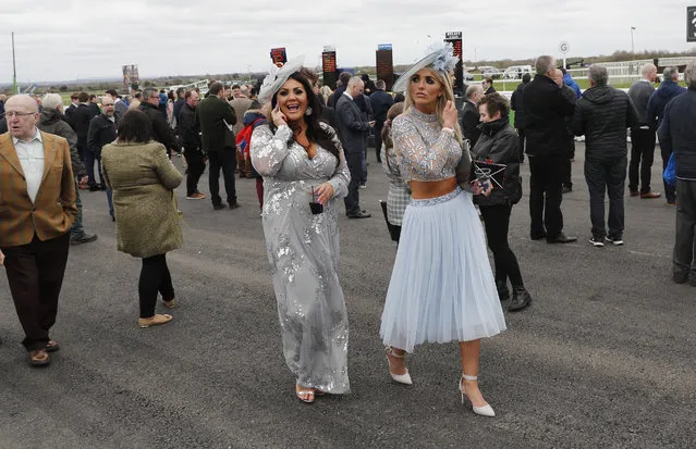 Racegoers during the Grand National Festival at Aintree Racecourse on April 6, 2017 in Liverpool, England. (Photo by Darren Staples/Reuters/Livepic)