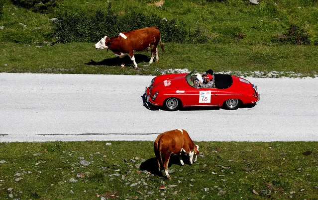 A participant drives his car during the Ennstal Classic oldtimer rally on the road to Soelkpass, Austria July 20, 2017. (Photo by Leonhard Foeger/Reuters)