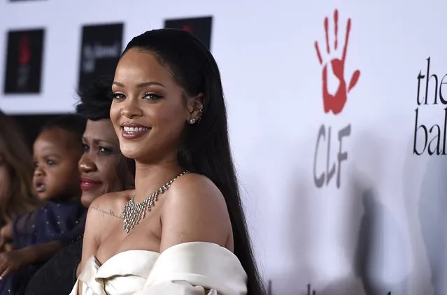 Rihanna attends the 2nd Annual Diamond Ball at The Barker Hangar on December 10, 2015 in Santa Monica, Calif. (Photo by Jordan Strauss/Invision/AP Photo)