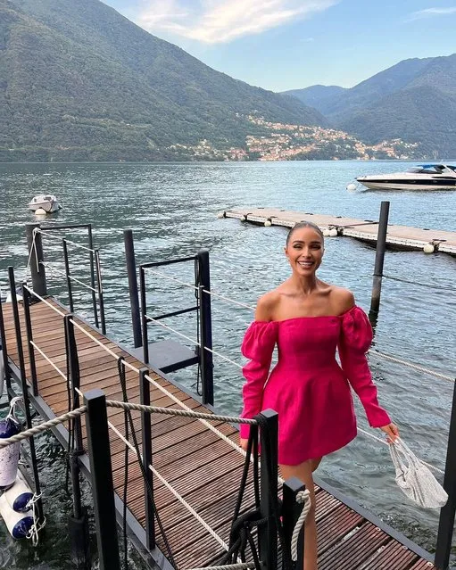 American model Olivia Culpo adds a pop of color to her Italian wardrobe in the second decade of July 2023. (Photo by oliviaculpo/Instagram)