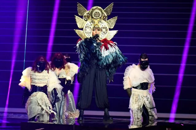 Participant Senhit of San Marino performs during the Jury Grand Final dress rehearsal of the 2021 Eurovision Song Contest in Rotterdam, Netherlands on May 21, 2021. (Photo by Piroschka van de Wouw/Reuters)